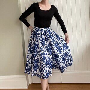 MaxMara Blue Floral Maxi Skirt